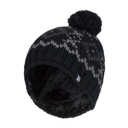 Mens Fleece Lined Thermal Winter Warm Beanie Bobble Hat with Pom Pom