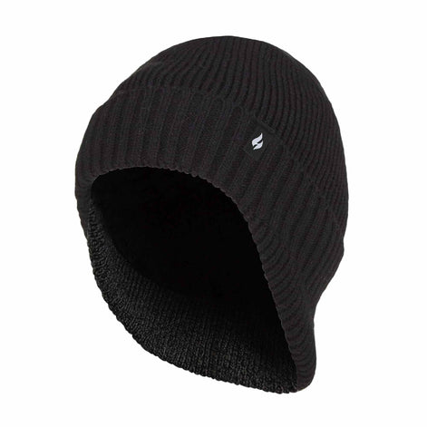 Mens Knitted Thermal Winter Warm Expedition Hat with Drop Neck