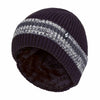 Mens Fleece Lined Striped Insulated Thermal Beanie Hat for Winter