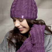 Ladies Cable Knit 3.4 Tog Fleece Lined Thermal Winter Hat