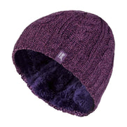 Ladies Cable Knit 3.4 Tog Fleece Lined Thermal Winter Hat