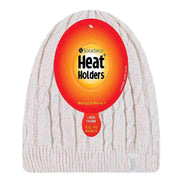Ladies Cable Knit Fleece Lined Knitted Thermal Beanie Hat