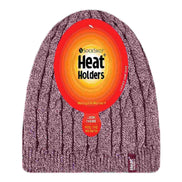 Ladies Cable Knit Fleece Lined Knitted Thermal Beanie Hat