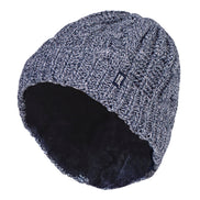 Ladies Cable Knit Fleece Lined Turnover Hat for Winter