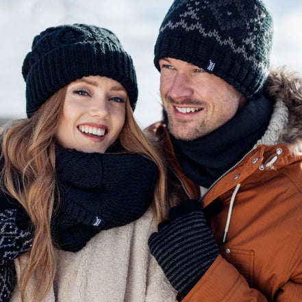 Ladies Cable Knit Fleece Lined Turnover Hat for Winter