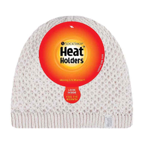 Ladies Crochet Knit Fleece Lined Warm Thermal Winter Beanie Hat