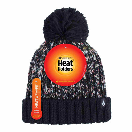 Ladies Thermal Winter Bobble Hat with Large Pom Pom