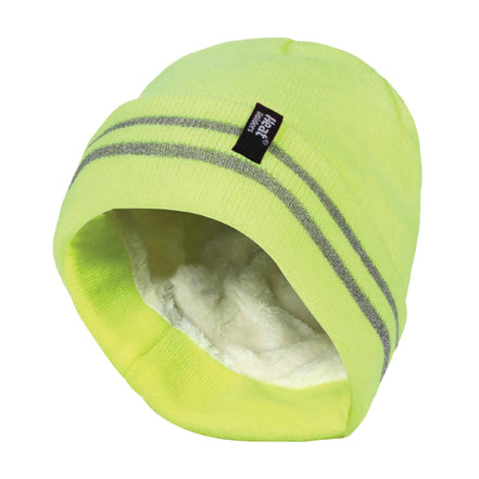 Mens Hi Vis Reflective Soft Fleece Lined Thermal Winter Hat