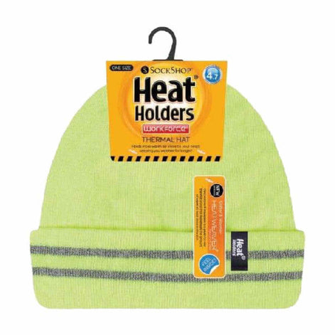 Mens Hi Vis Reflective Soft Fleece Lined Thermal Winter Hat