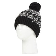 Cozy Patterned Bobble Hat for Women | Cable Knit Beanie with Fleece Lining