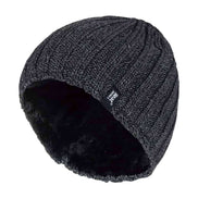 Mens 3.4 TOG Soft Fleece Lined Ribbed Knitted Thermal Winter Hat