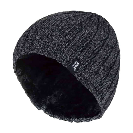 Mens 3.4 TOG Soft Fleece Lined Ribbed Knitted Thermal Winter Hat