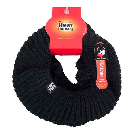 Mens Winter Warm Fleece Lined Chunky Knit Thermal Neck Warmer