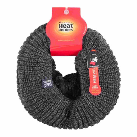 Mens Winter Warm Fleece Lined Chunky Knit Thermal Neck Warmer