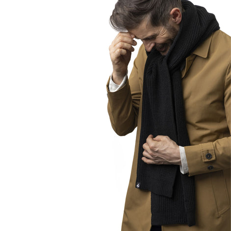 Mens Windproof Fleece Thermal Winter Scarf for Cold Weather