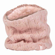 Ladies Cable Knit Winter Fleece Lined Thermal Neck Warmer