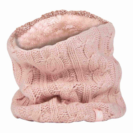 Ladies Cable Knit Winter Fleece Lined Thermal Neck Warmer