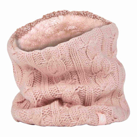 Ladies Cable Knit Winter Fleece Lined Thermal Neck Warmer