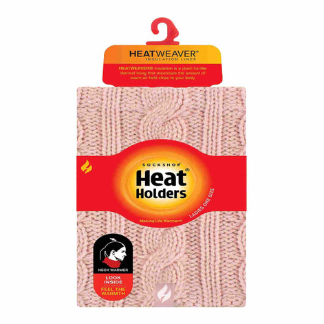 Ladies Cable Knit Winter Fleece Lined Thermal Neck Warmer