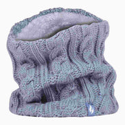 Ladies Cable Knit Winter Fleece Lined Thermal Neck Warmer