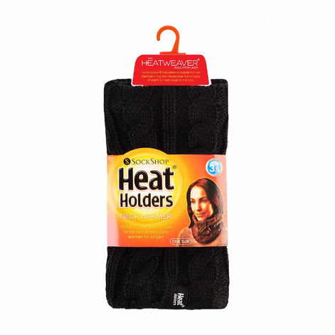 Ladies Cable Knit Winter Fleece Lined Thermal Neck Warmer