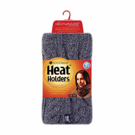 Ladies Cable Knit Winter Fleece Lined Thermal Neck Warmer