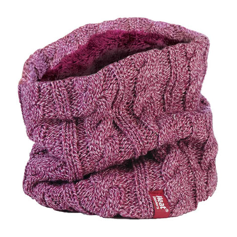 Ladies Cable Knit Winter Fleece Lined Thermal Neck Warmer