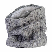 Ladies Cable Knit Winter Fleece Lined Thermal Neck Warmer