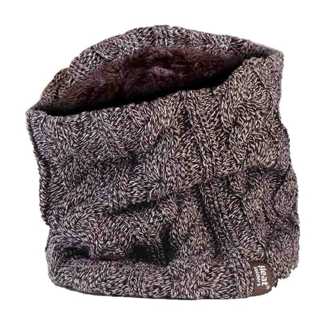 Ladies Cable Knit Winter Fleece Lined Thermal Neck Warmer