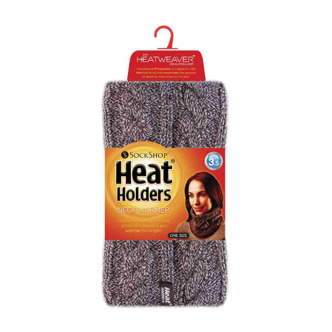 Ladies Cable Knit Winter Fleece Lined Thermal Neck Warmer