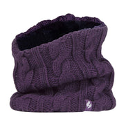 Ladies Cable Knit Winter Fleece Lined Thermal Neck Warmer