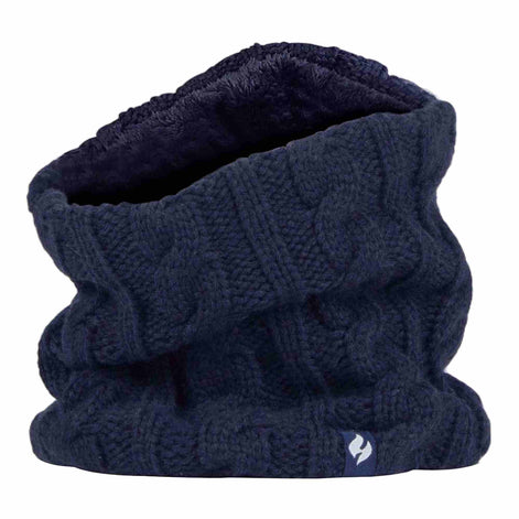Ladies Cable Knit Winter Fleece Lined Thermal Neck Warmer