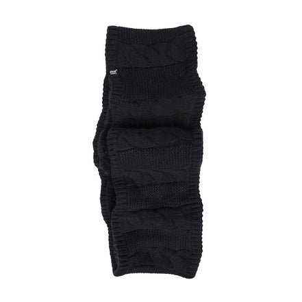 Ladies Winter Fleece Lined Cable Knit Thermal Snood Infinity Scarf