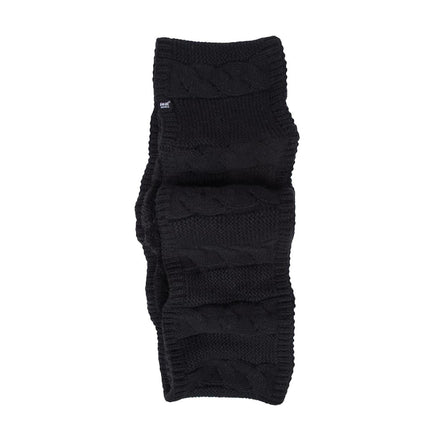 Ladies Winter Fleece Lined Cable Knit Thermal Snood Infinity Scarf