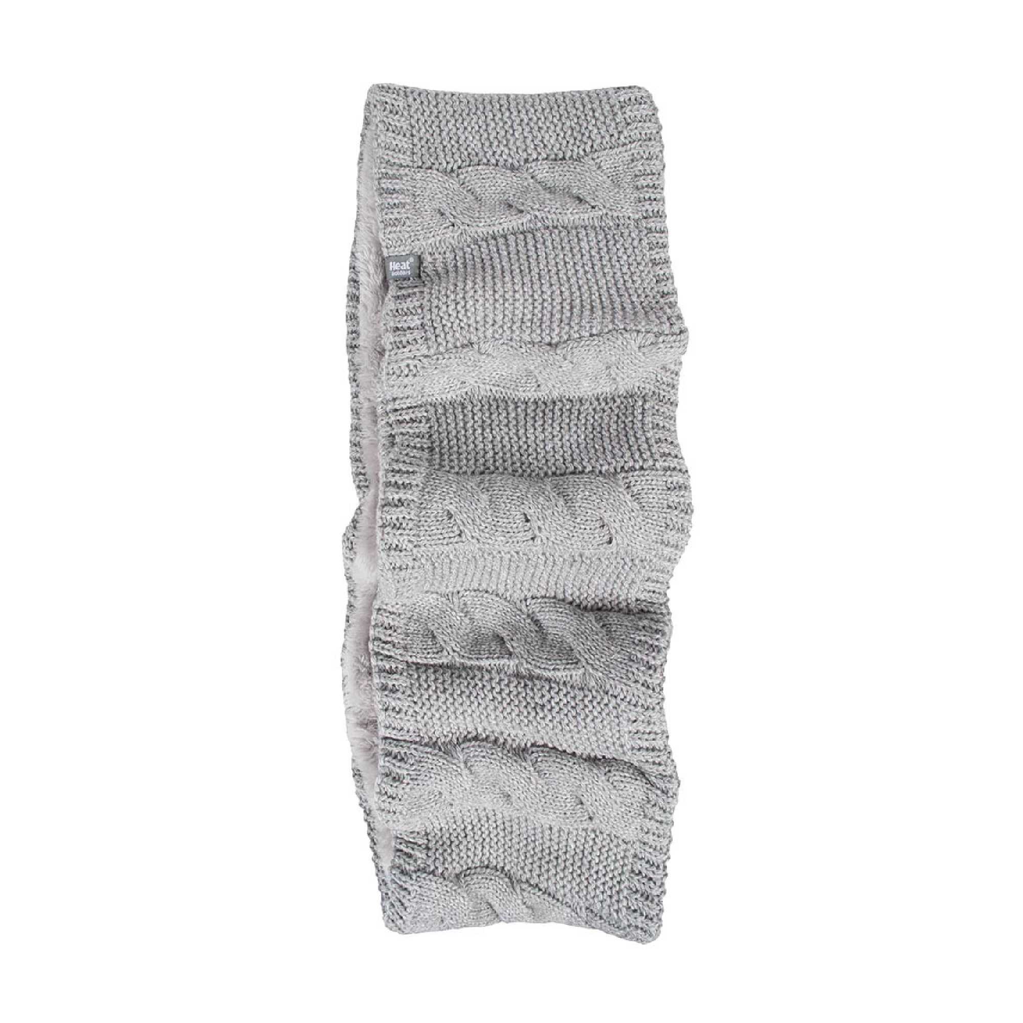 Ladies Winter Fleece Lined Cable Knit Thermal Snood Infinity Scarf