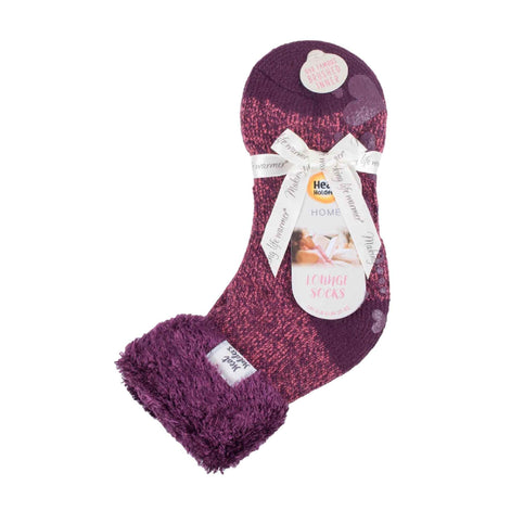 Ladies Non Slip Thermal Low Cut Ankle Slipper Bed Socks with Grips