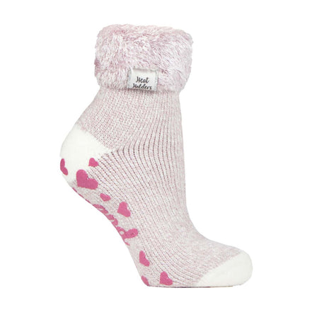 Ladies Non Slip Thermal Low Cut Ankle Slipper Bed Socks with Grips