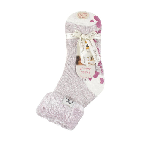 Ladies Non Slip Thermal Low Cut Ankle Slipper Bed Socks with Grips