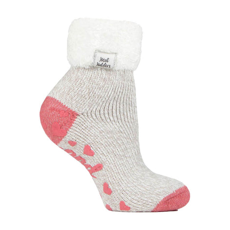 Ladies Non Slip Thermal Low Cut Ankle Slipper Bed Socks with Grips