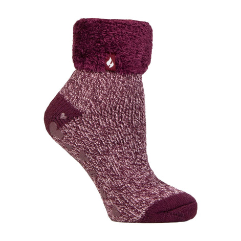Ladies Ribbed Cuff Thermal Bed Socks for Lounging Around