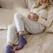 Ladies Cuddly Fluffy Sliper Bed Socks with Feather Top