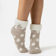 Ladies Non Slip Thermal Low Cut Ankle Slipper Bed Socks with Grips