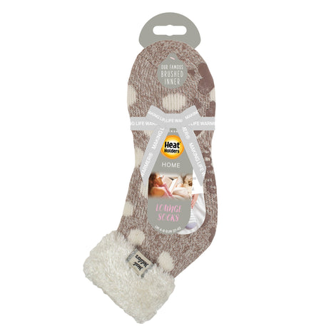 Ladies Non Slip Thermal Low Cut Ankle Slipper Bed Socks with Grips