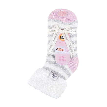 Ladies Fluffy Cuff Thermal Bed Socks for Lounging Around