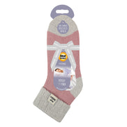 Ladies Thermal Sleep Bed Socks with Rib Turn Over Cuff