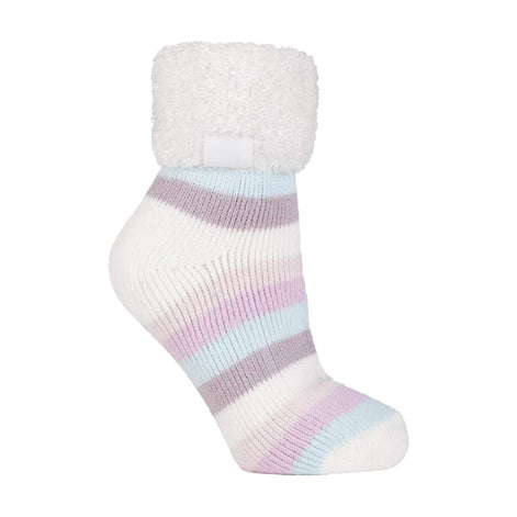 Ladies Non Slip Thermal Low Cut Ankle Slipper Bed Socks with Grips