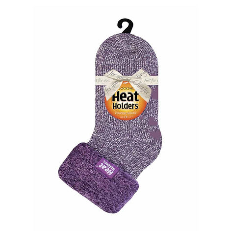 Ladies Non Slip Thermal Low Cut Ankle Slipper Bed Socks with Grips