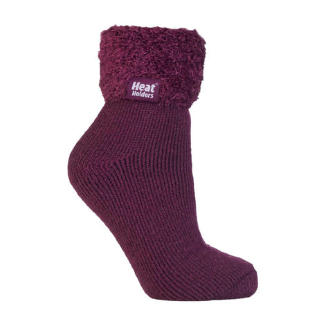 Ladies Non Slip Thermal Low Cut Ankle Slipper Bed Socks with Grips