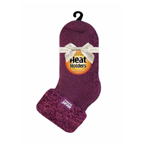Ladies Non Slip Thermal Low Cut Ankle Slipper Bed Socks with Grips