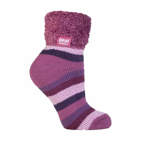 Ladies Non Slip Thermal Low Cut Ankle Slipper Bed Socks with Grips